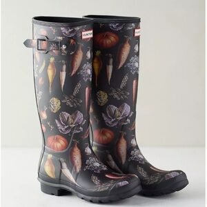 ISO: Hunter Black Vegetable Pattern Rain Boots